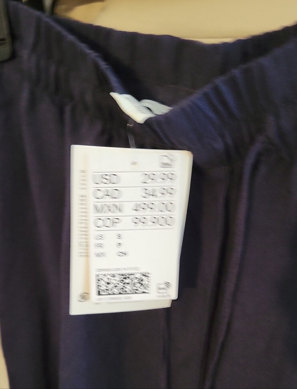 H&M Navy Linen Blend Pant